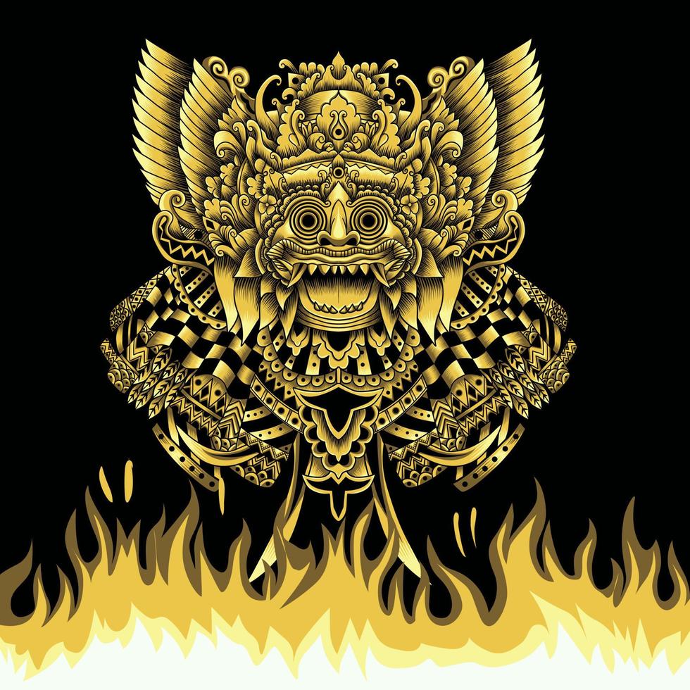 Barong balinese mask vector illustration