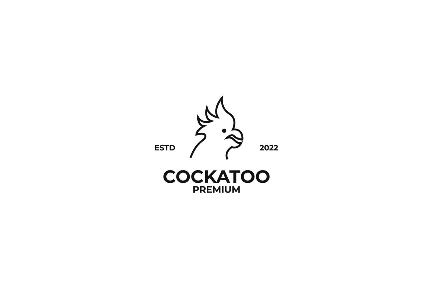 Flat cockatoo head logo design vector  template illustration