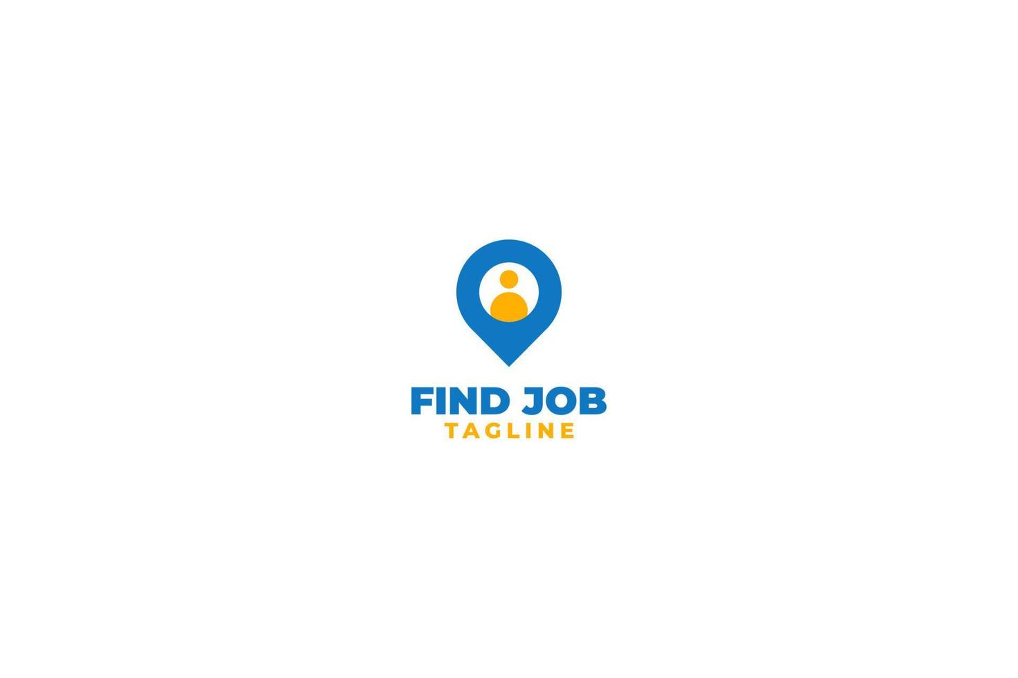 Flat pin job logo design vector template illustration