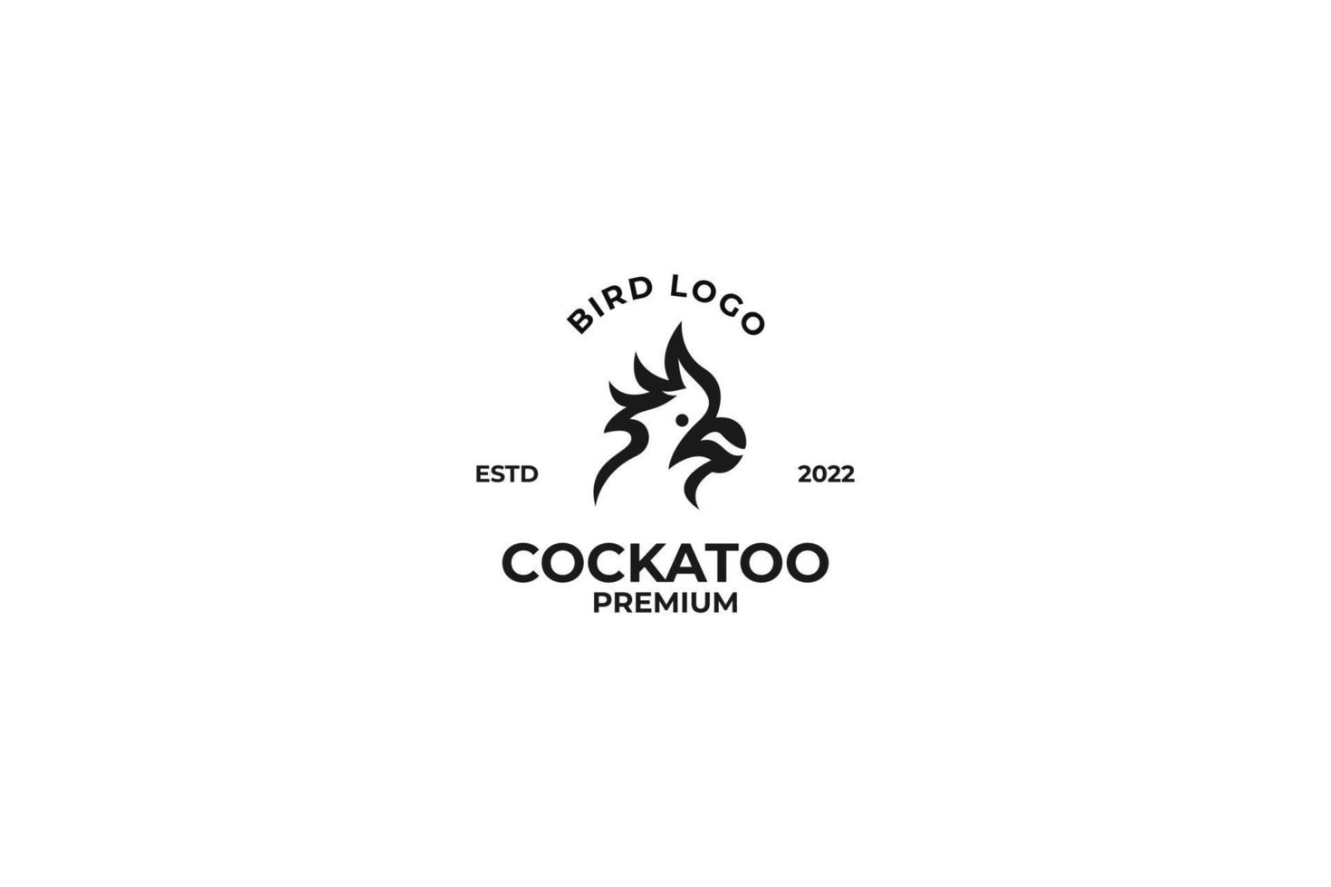 Flat cockatoo head logo design vector  template illustration