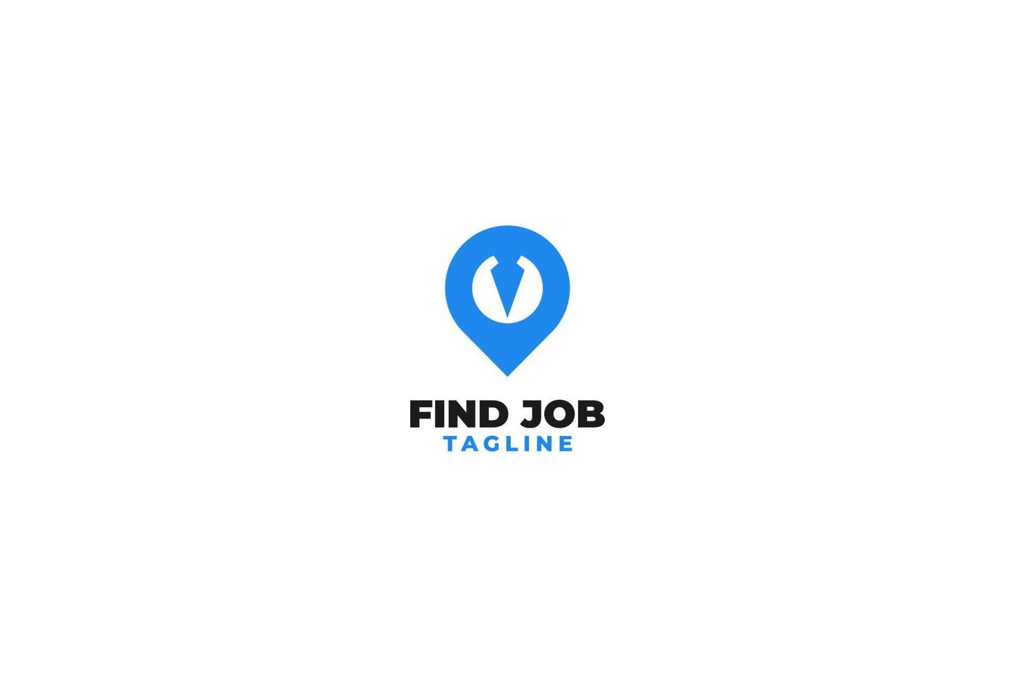 Flat pin job logo design vector template illustration