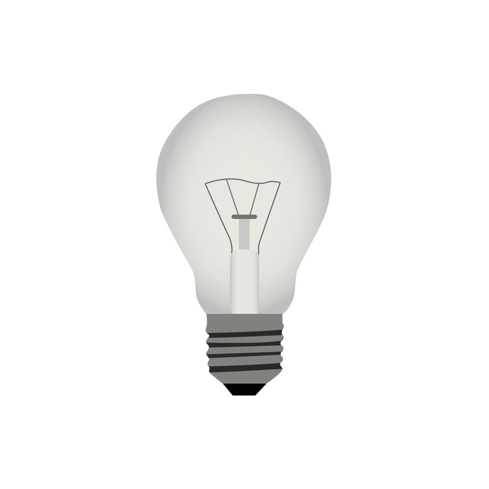 Incandescent light bulb insulated on a white background. Vector
