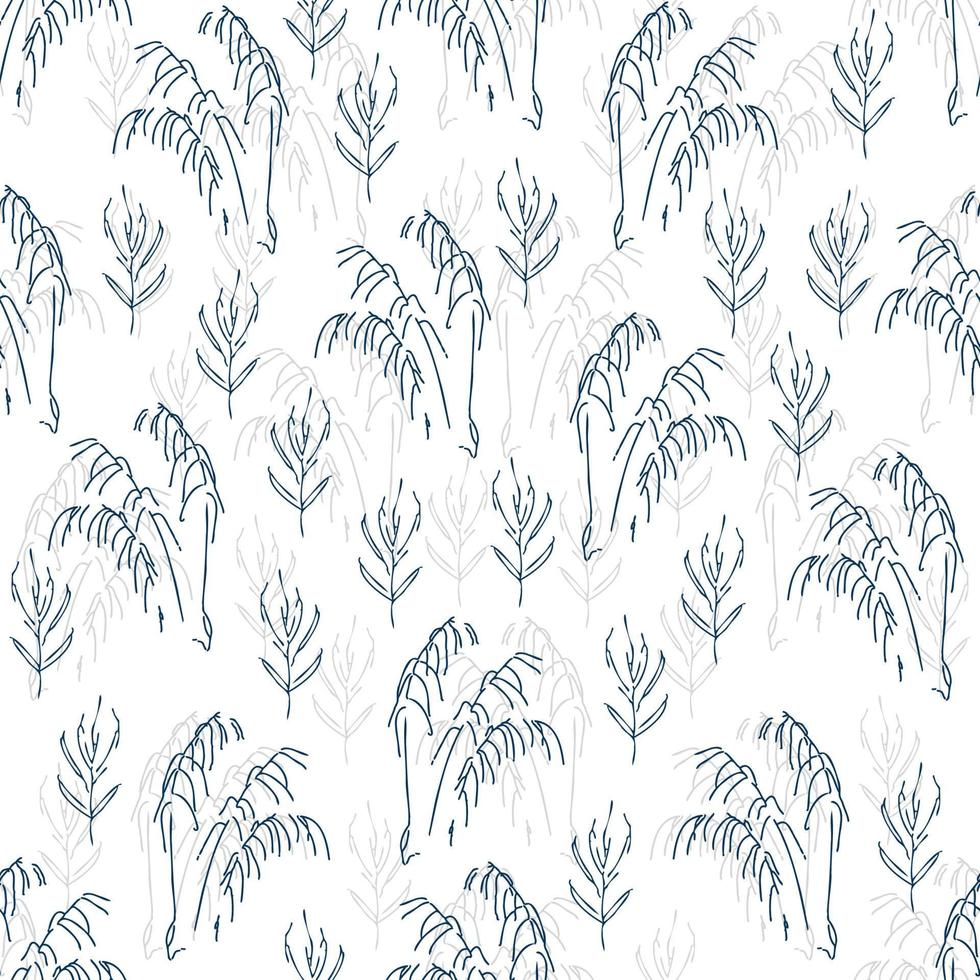 Seamless graphic vector pattern with dry autumn grass. An illustration for print on aboys, to create a Scandinavian mood.