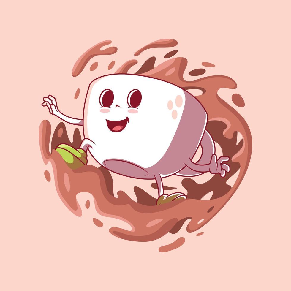 Happy coffee cup vector illustration. Drinks, inspiration, funny design concept.