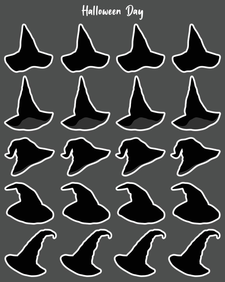 Set of Happy Halloween stickers collection. vector