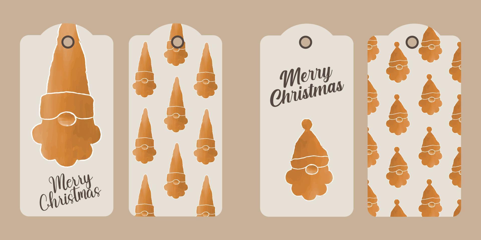 Merry Christmas and New Year gift tags. vector