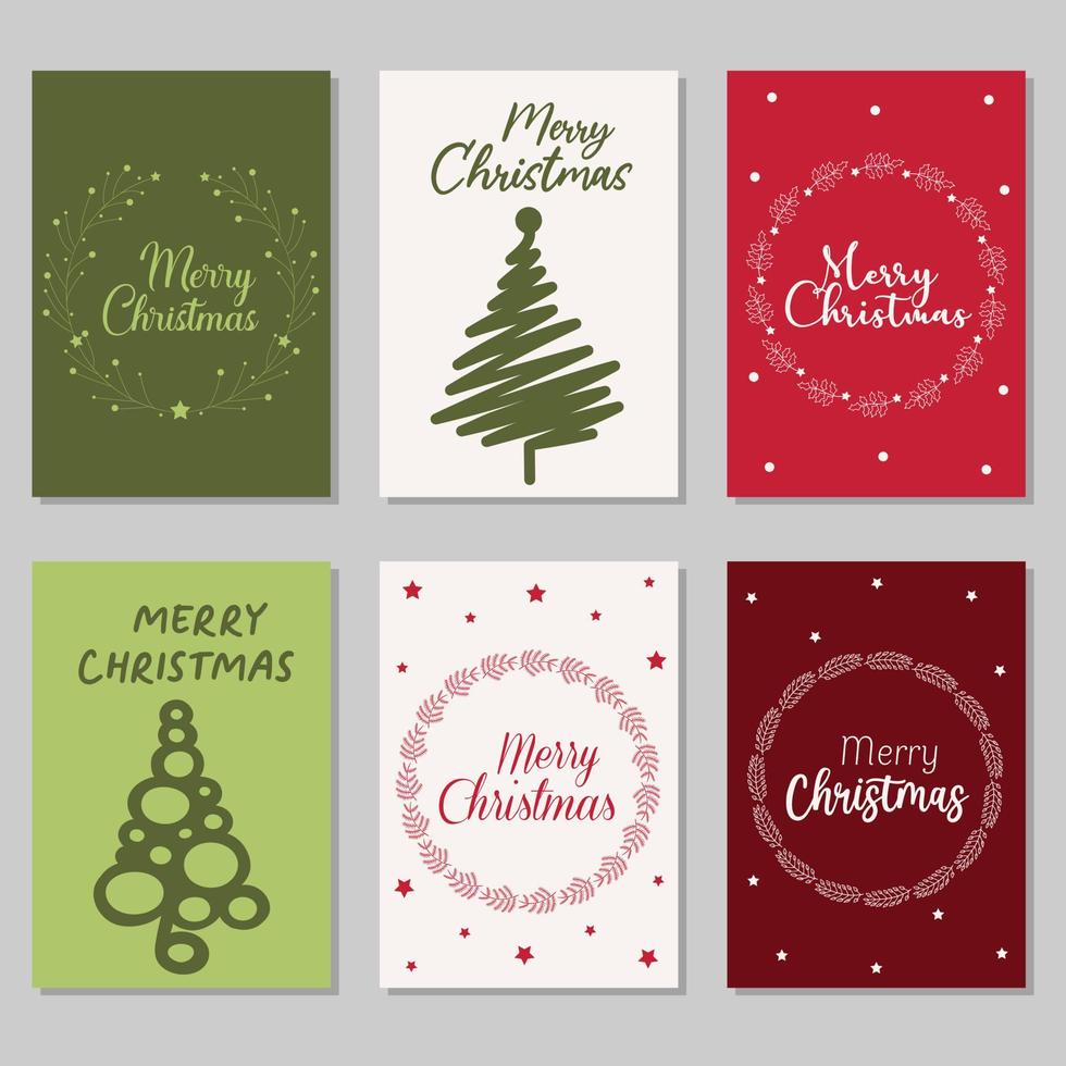 Merry Christmas and Happy New Year greeting cards. vector