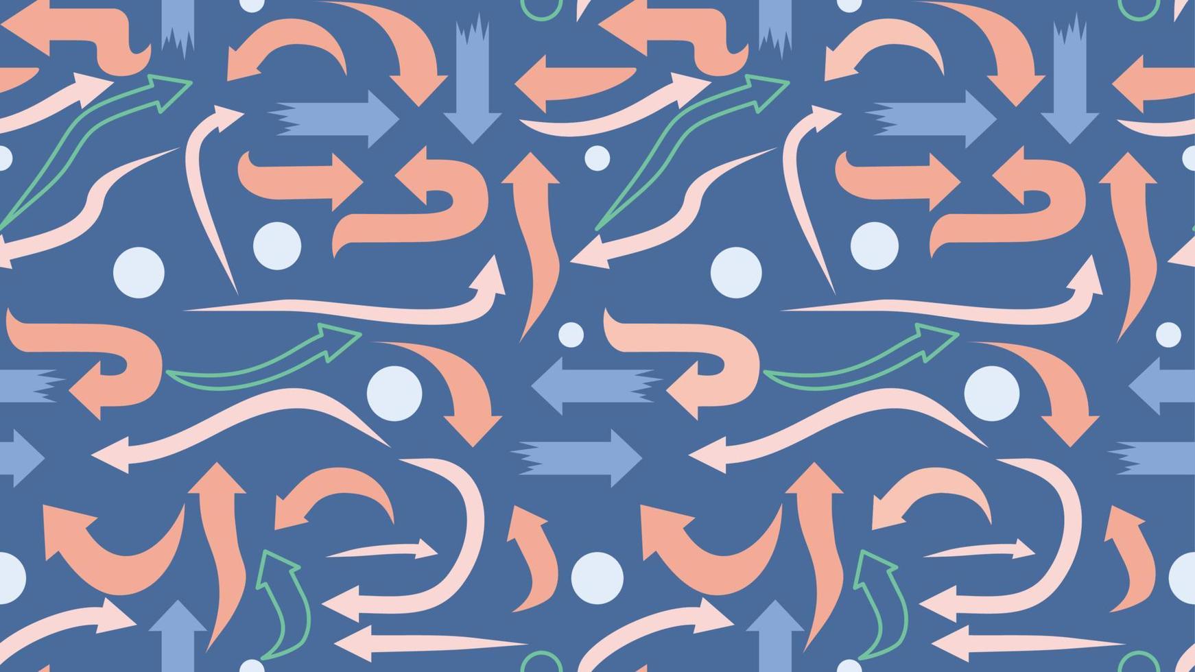 seamless pattern wavy arrow icon on blue color background vector illustration EPS10