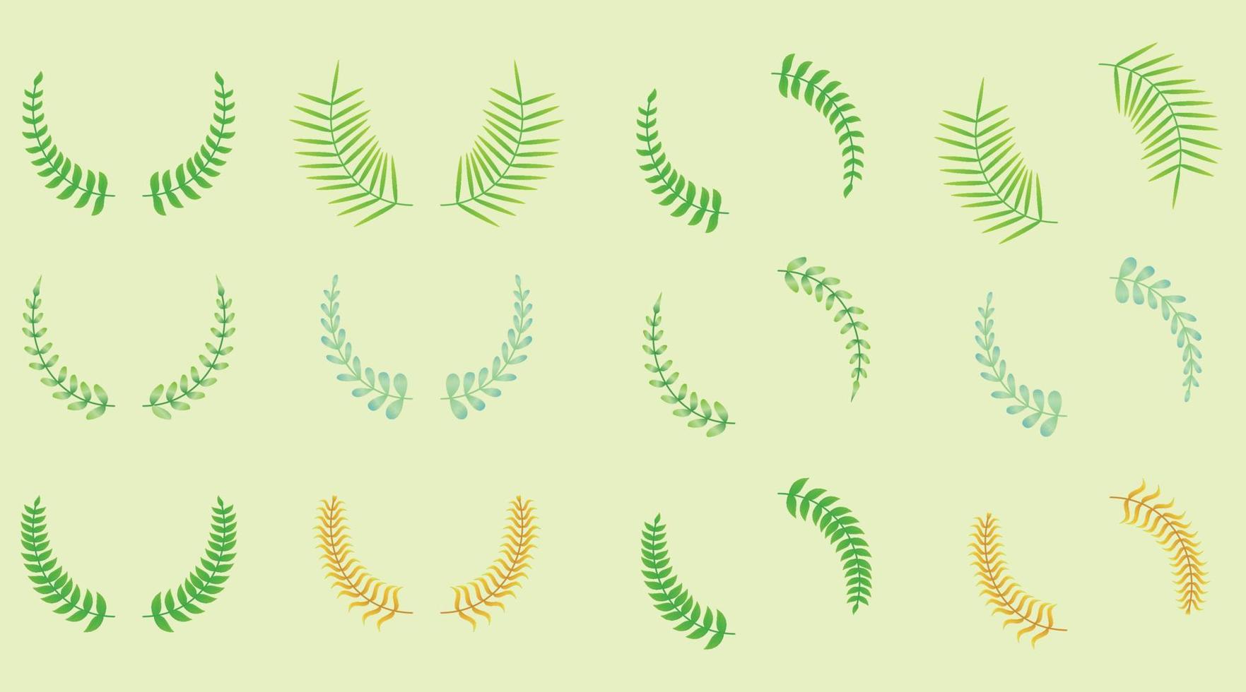 set colored border leaf ornament collections vector illustration EPS10