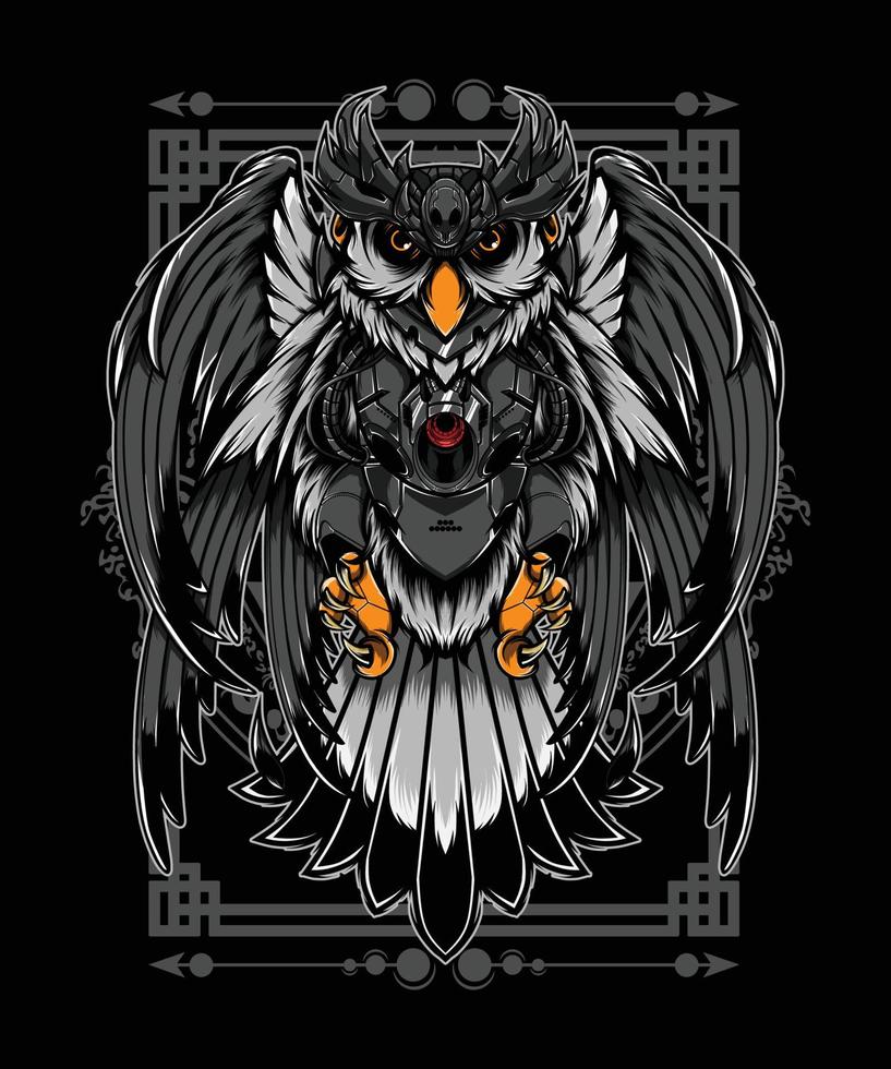 Owl Robot Vector Illustration