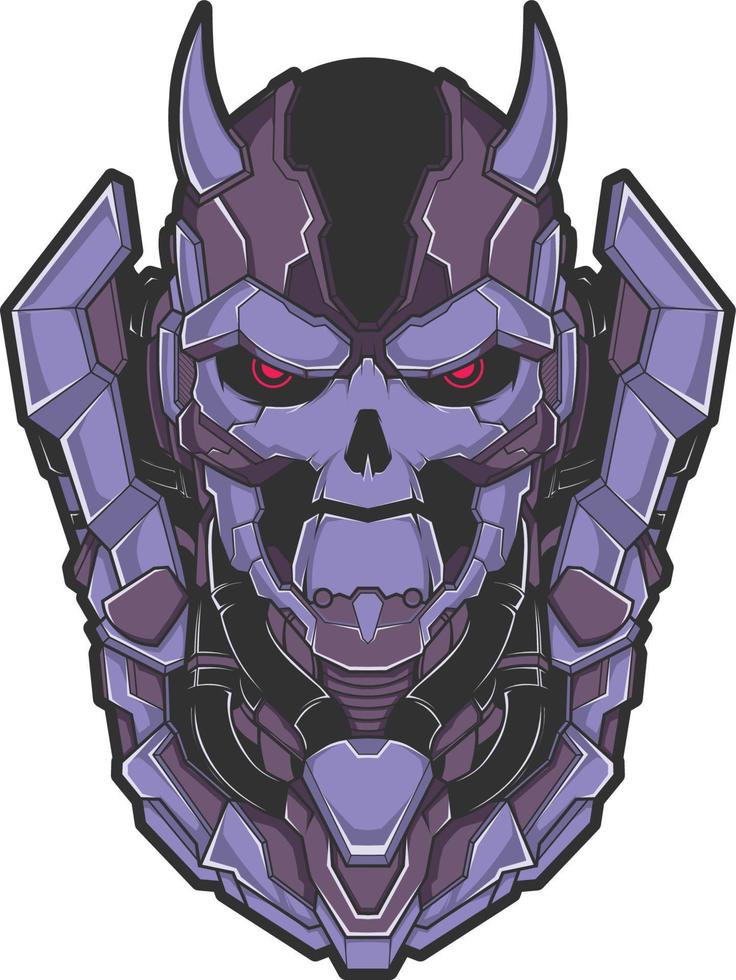 Oni Demon Robot Vector Illustration