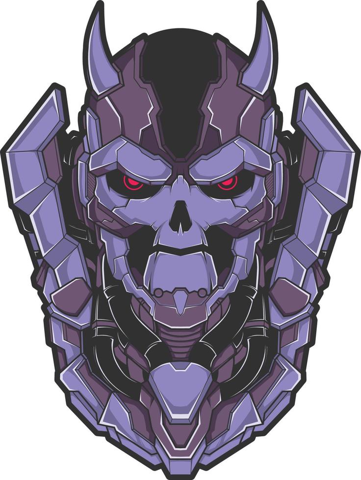 Oni Demon Robot Vector Illustration