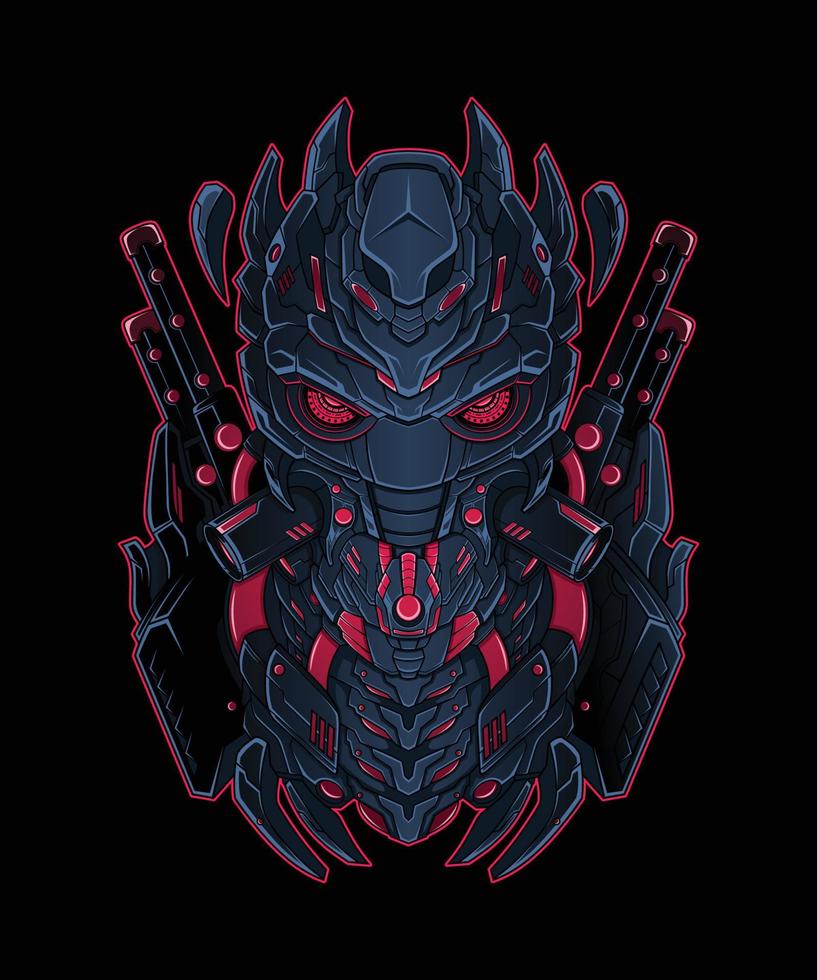 Samurai Armor Robot Vector Illustration