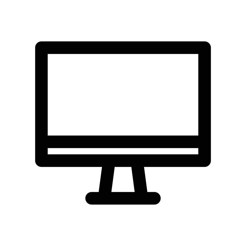 Desktop icon with computer monitor in black outline style 13022982