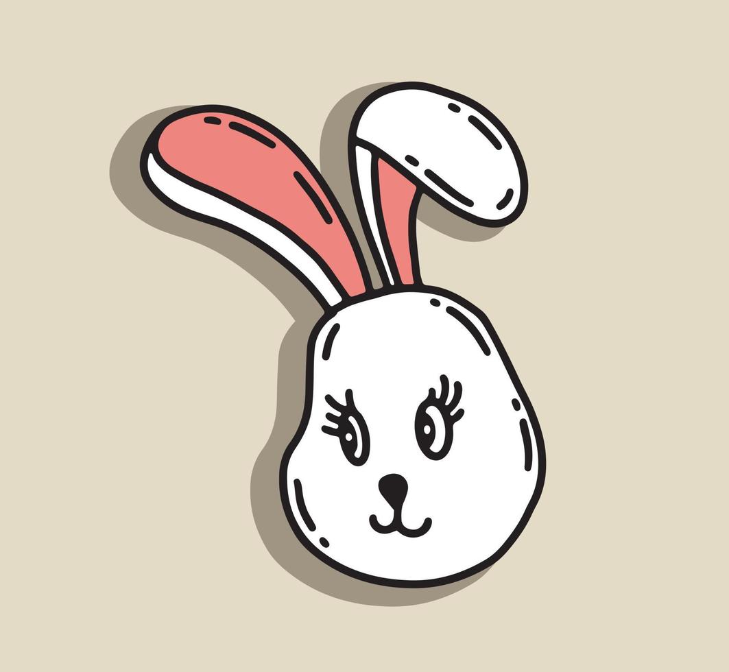 Rabbit head cartoon vector illustration.