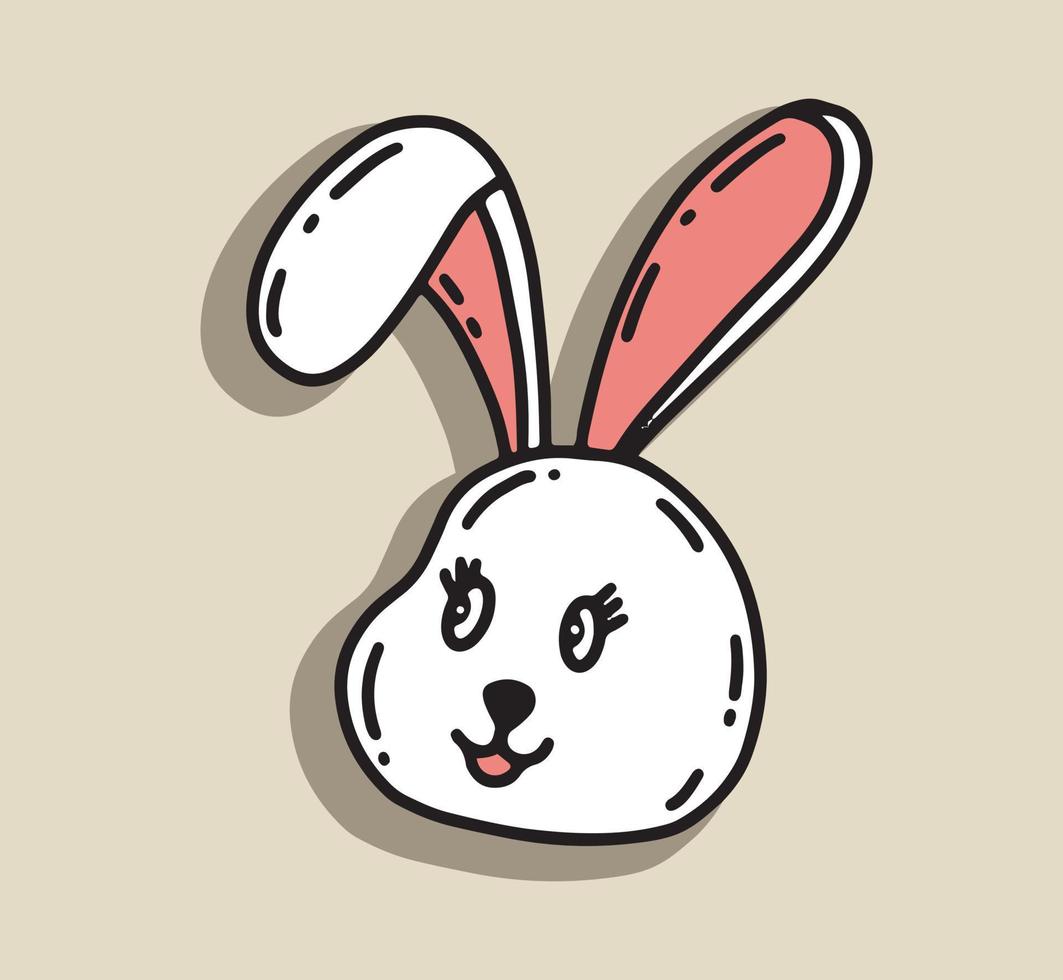 ilustración vectorial de dibujos animados de cabeza de conejo. vector