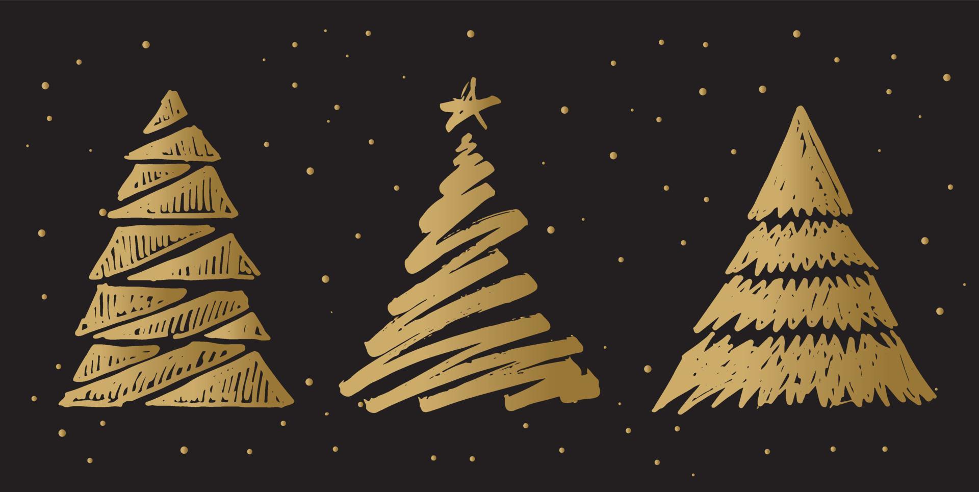 Christmas tree hand drawn illustrations. Vector. vector