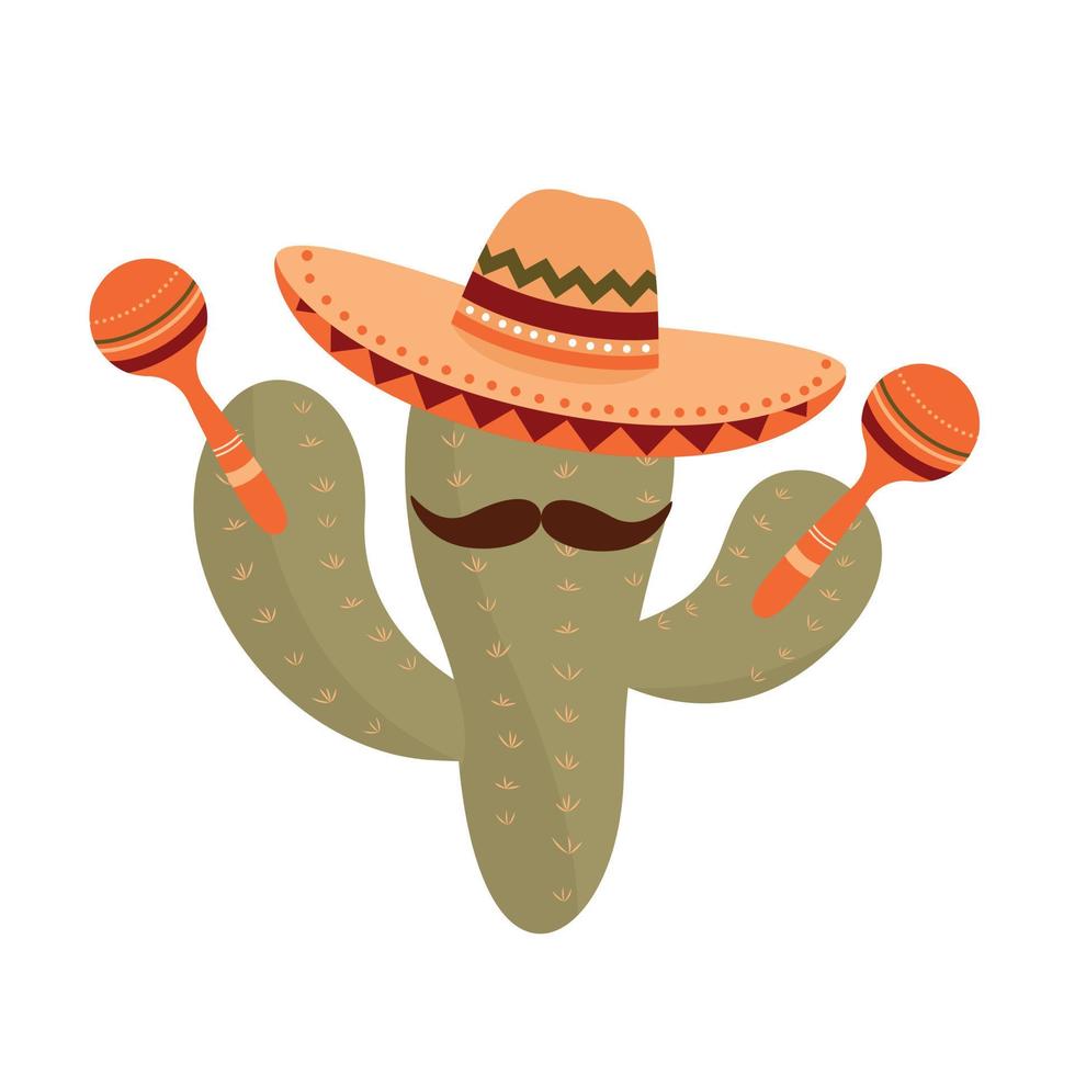 cute cactus character vector