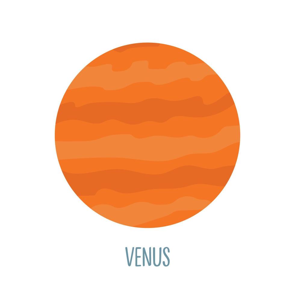 planeta venus ilustración vectorial en estilo de dibujos animados para niños. icono del planeta vector