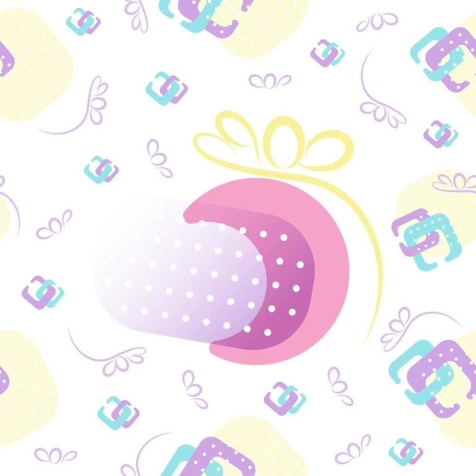 Abstract Background Gift box circle sweet pastel Seamless Pattern, Vector illustration.
