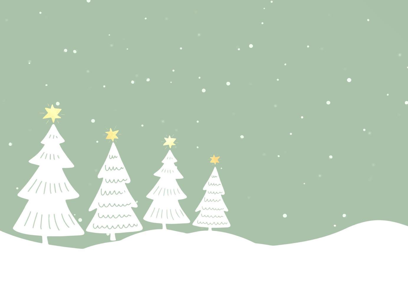 hand drawn Christmas tree background vector