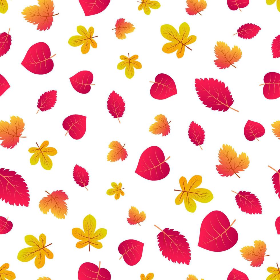 Autumn seamless background with maple colorful leaves. Design for fall season posters, wrapping papers and holidays decorations. Vector illustration