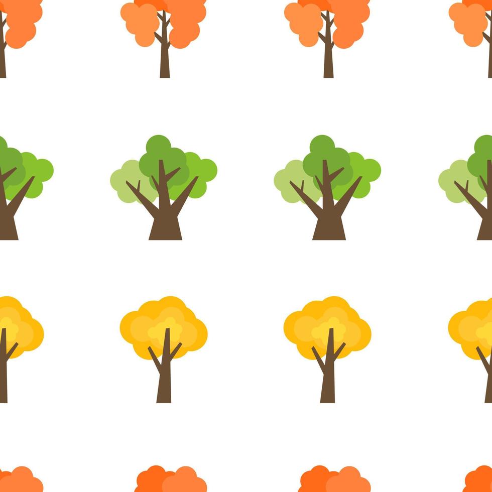 Seamless pattern from autumn trees. Autumn forest background. Vector illustration