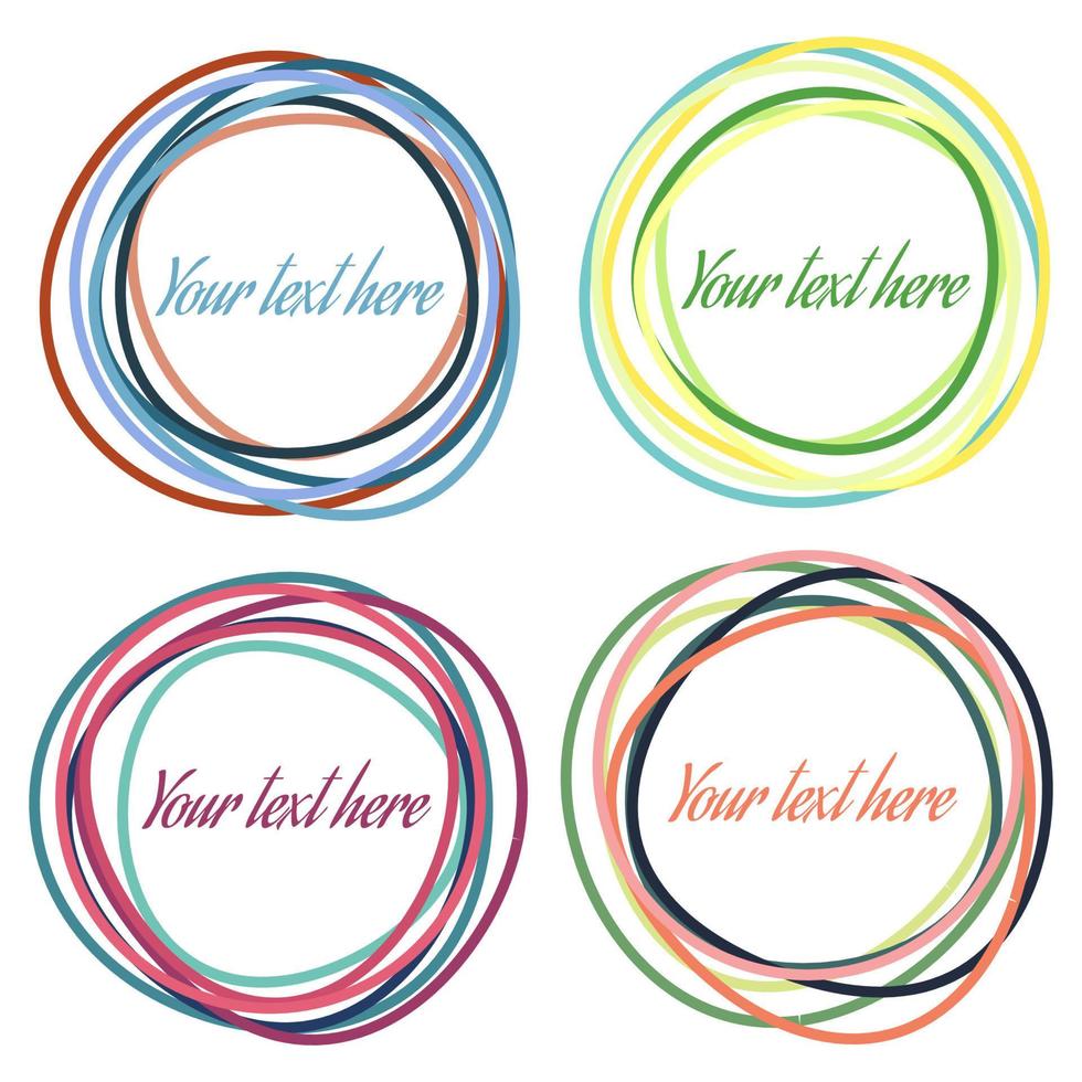 Set of colorful vector circles. Vector abstract design elements and banners.