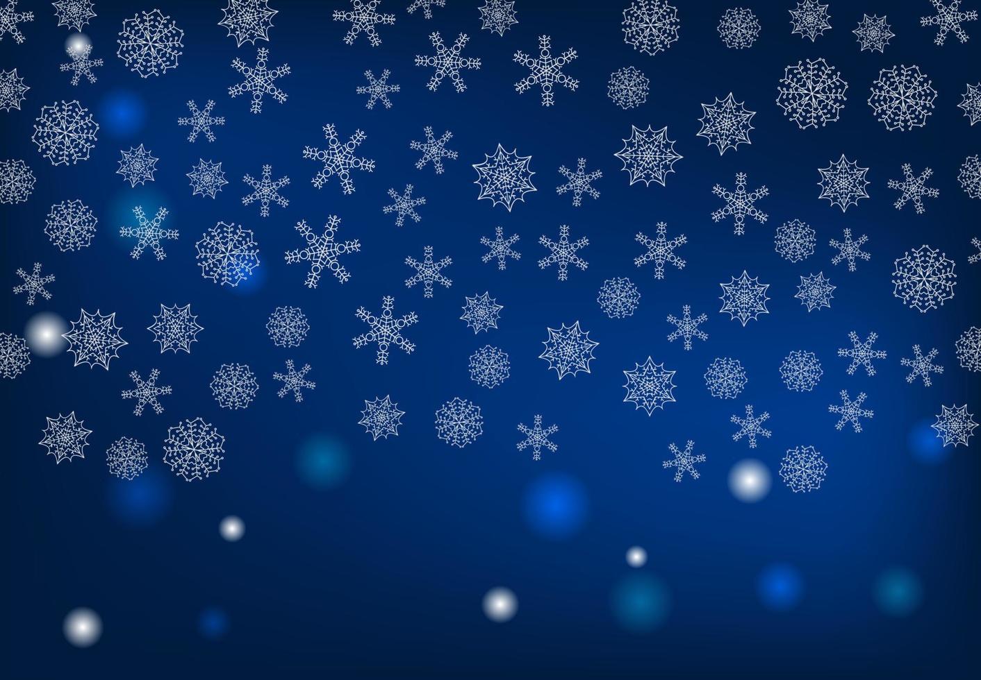 Winter background with falling snow and snowflakes. Merry Christmas and Happy New Year background. Vector illustration.