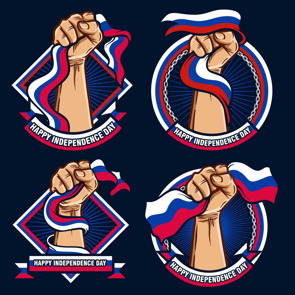 fist hands with russia flag illustration vector