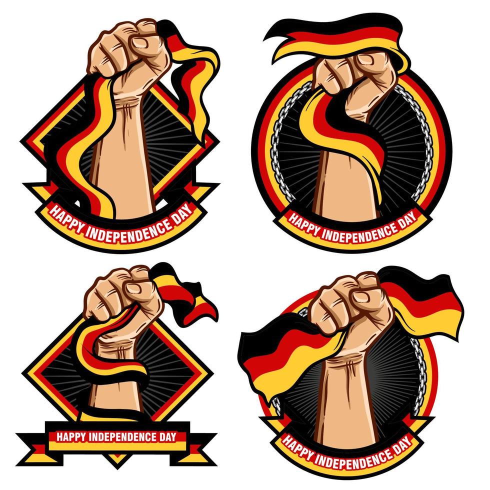 puño, manos, con, bandera de alemania, ilustración vector