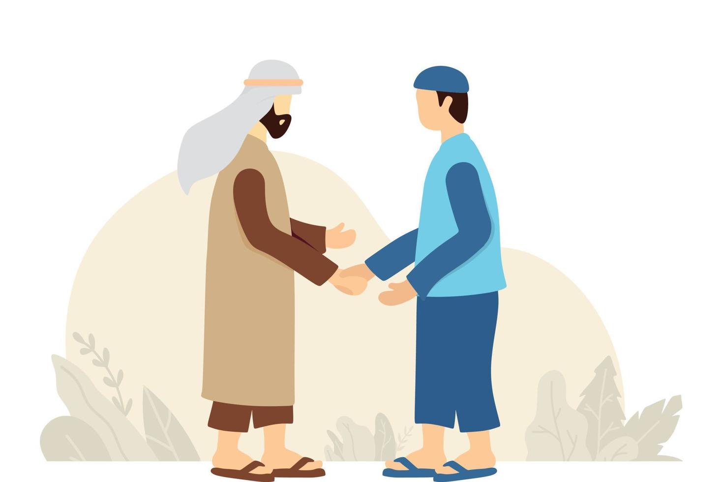 Muslim Activity Vector Illustration. Happy Muslim Family Vector Illustration