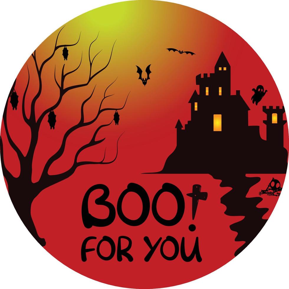 Halloween Sticker T-shirt Design vector