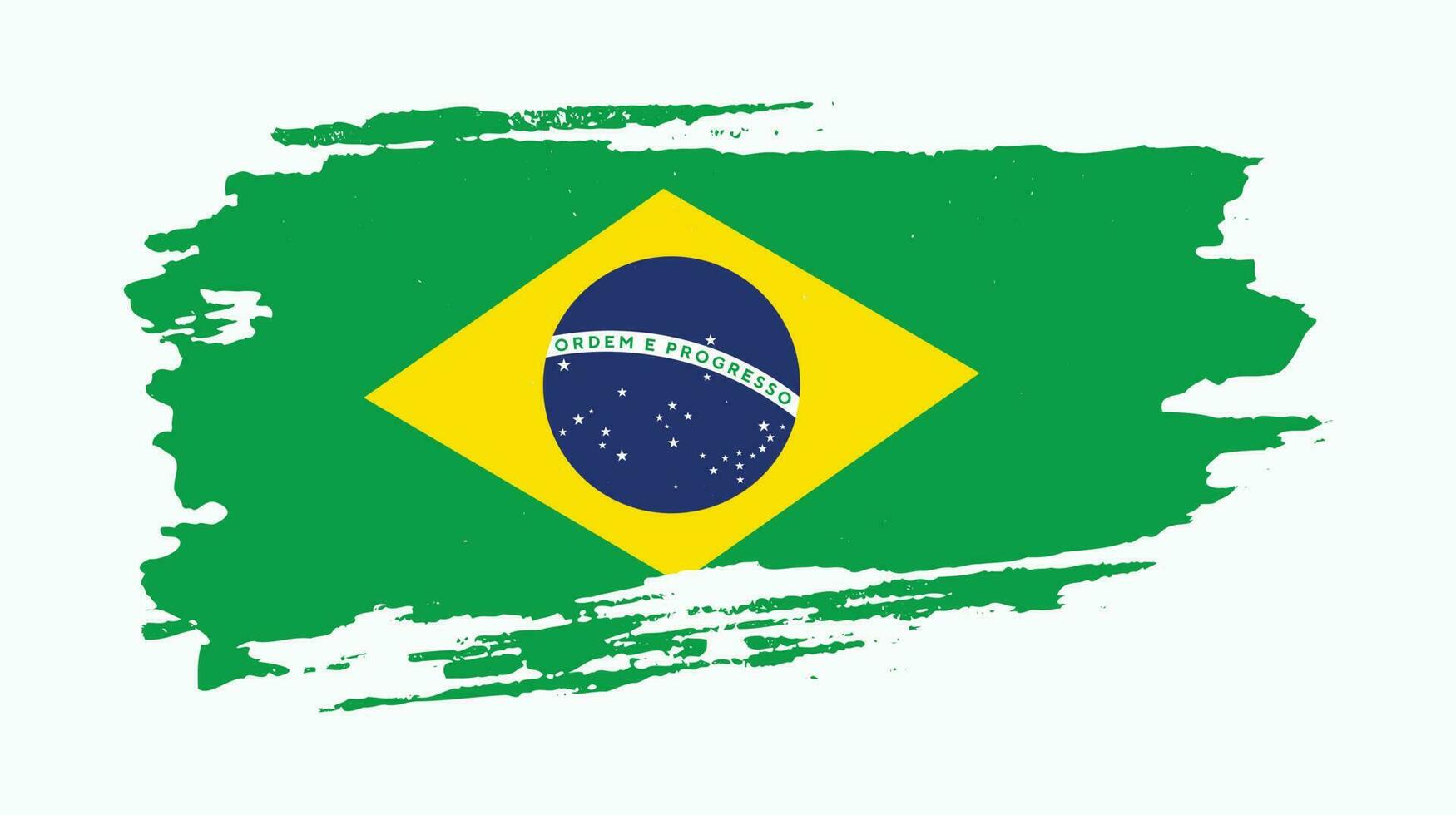 New faded grunge texture vintage Brazil flag vector