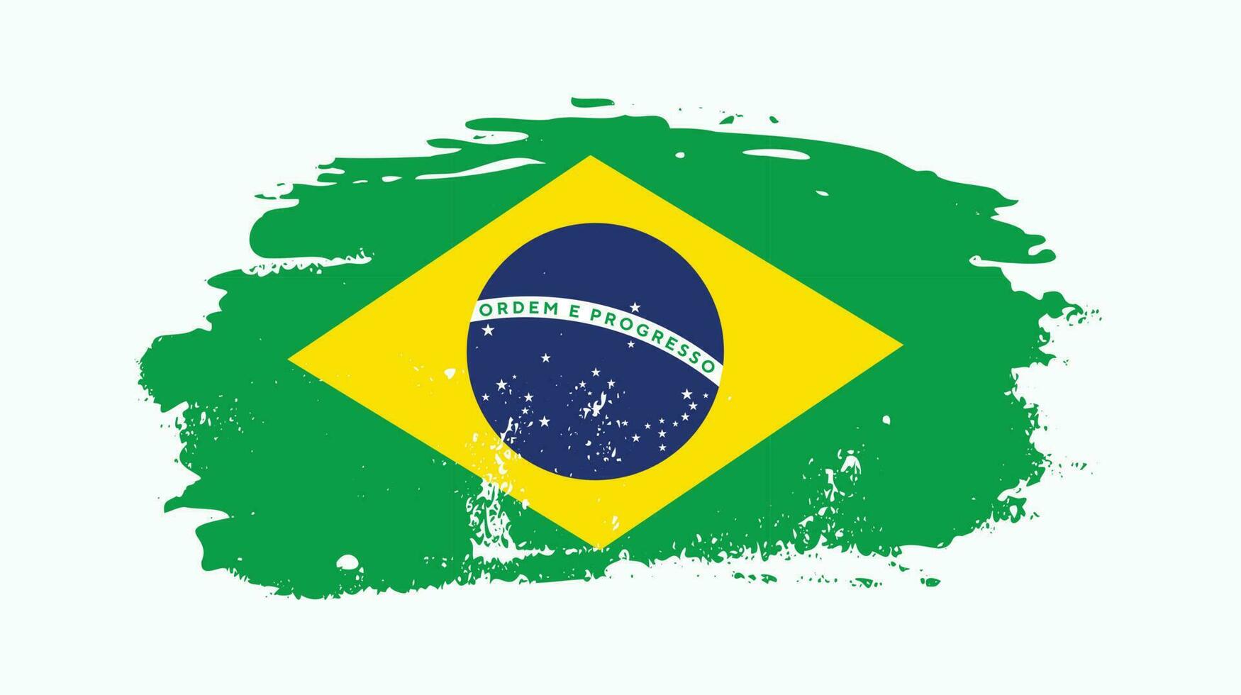 Distressed Brazil grunge texture flag vector