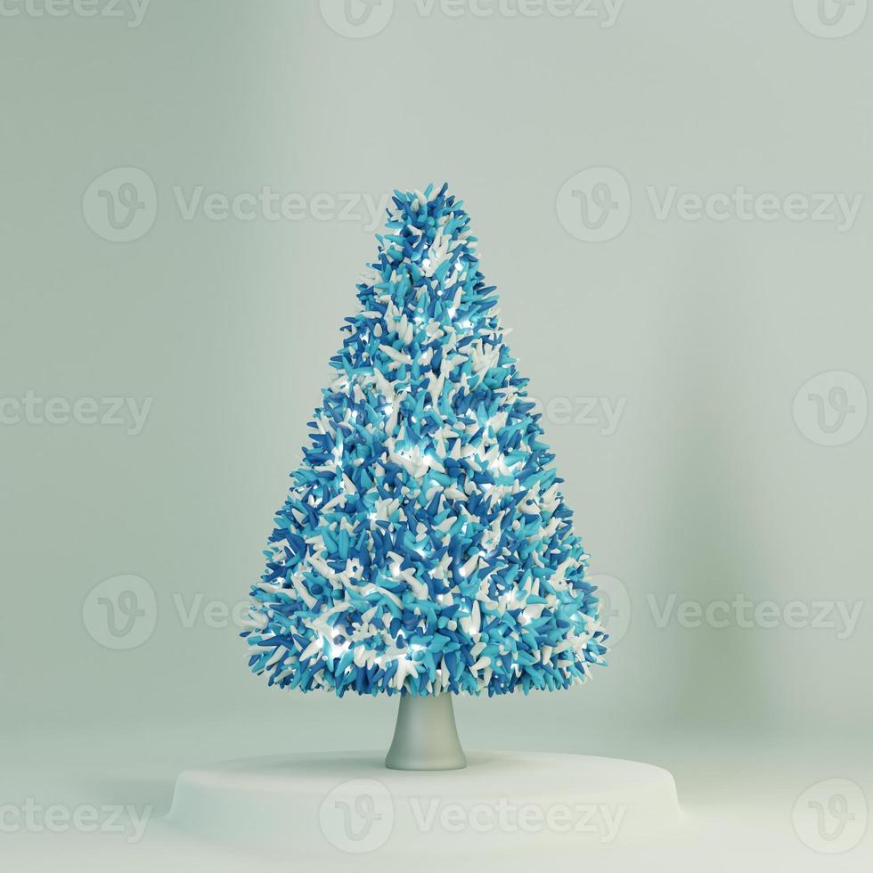 fondo árbol de navidad azul foto