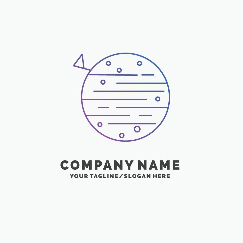 moon. planet. space. squarico. earth Purple Business Logo Template. Place for Tagline vector