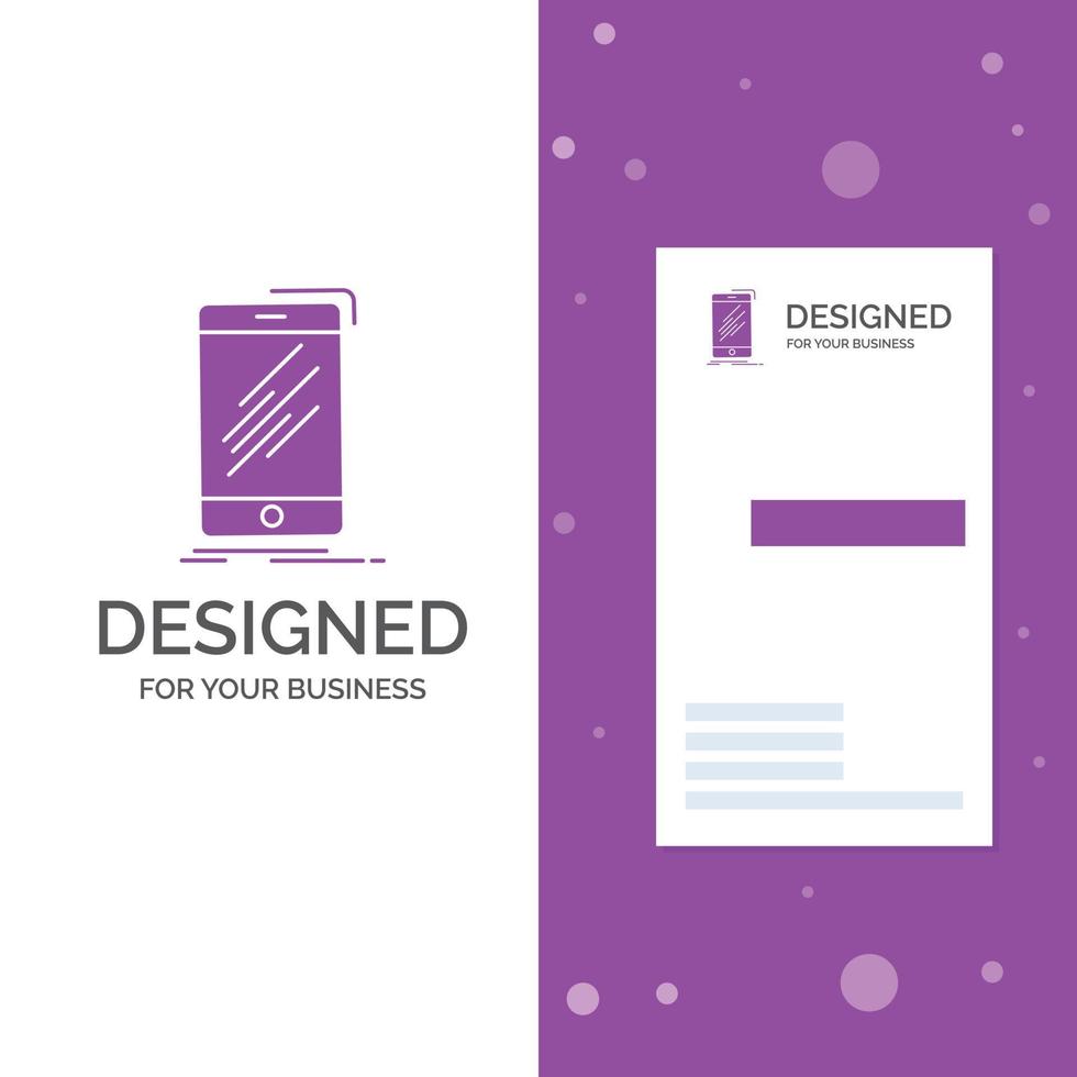 Business Logo for Device. mobile. phone. smartphone. telephone. Vertical Purple Business .Visiting Card template. Creative background vector illustration