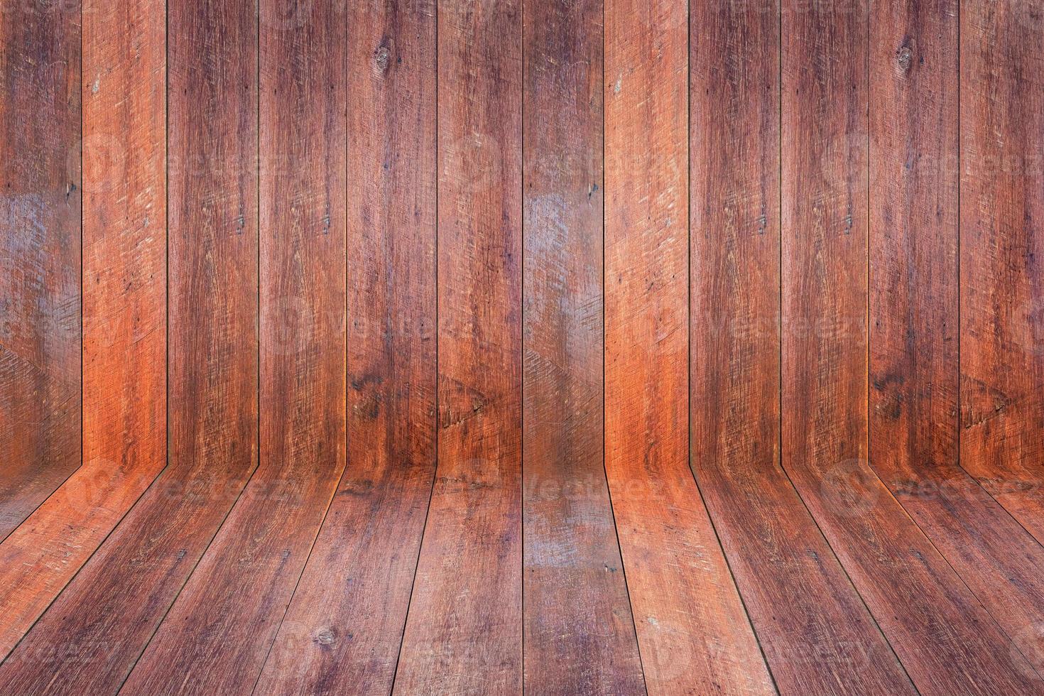 empty wooden planks wall perspective floor room interior background photo