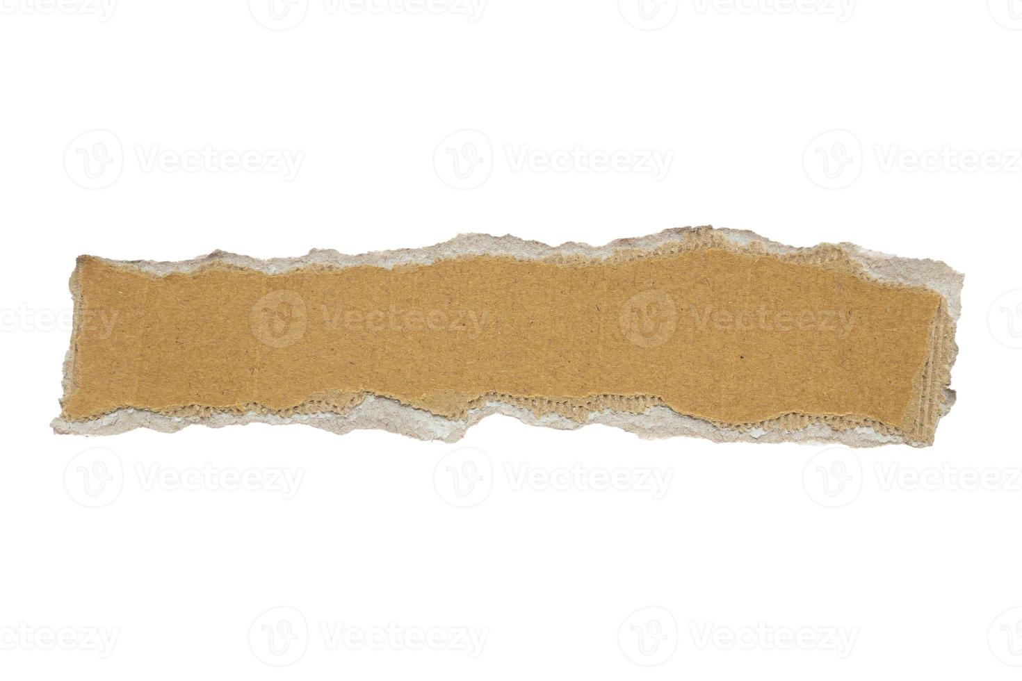 Brown Cardboard paper piece isolated on white background photo