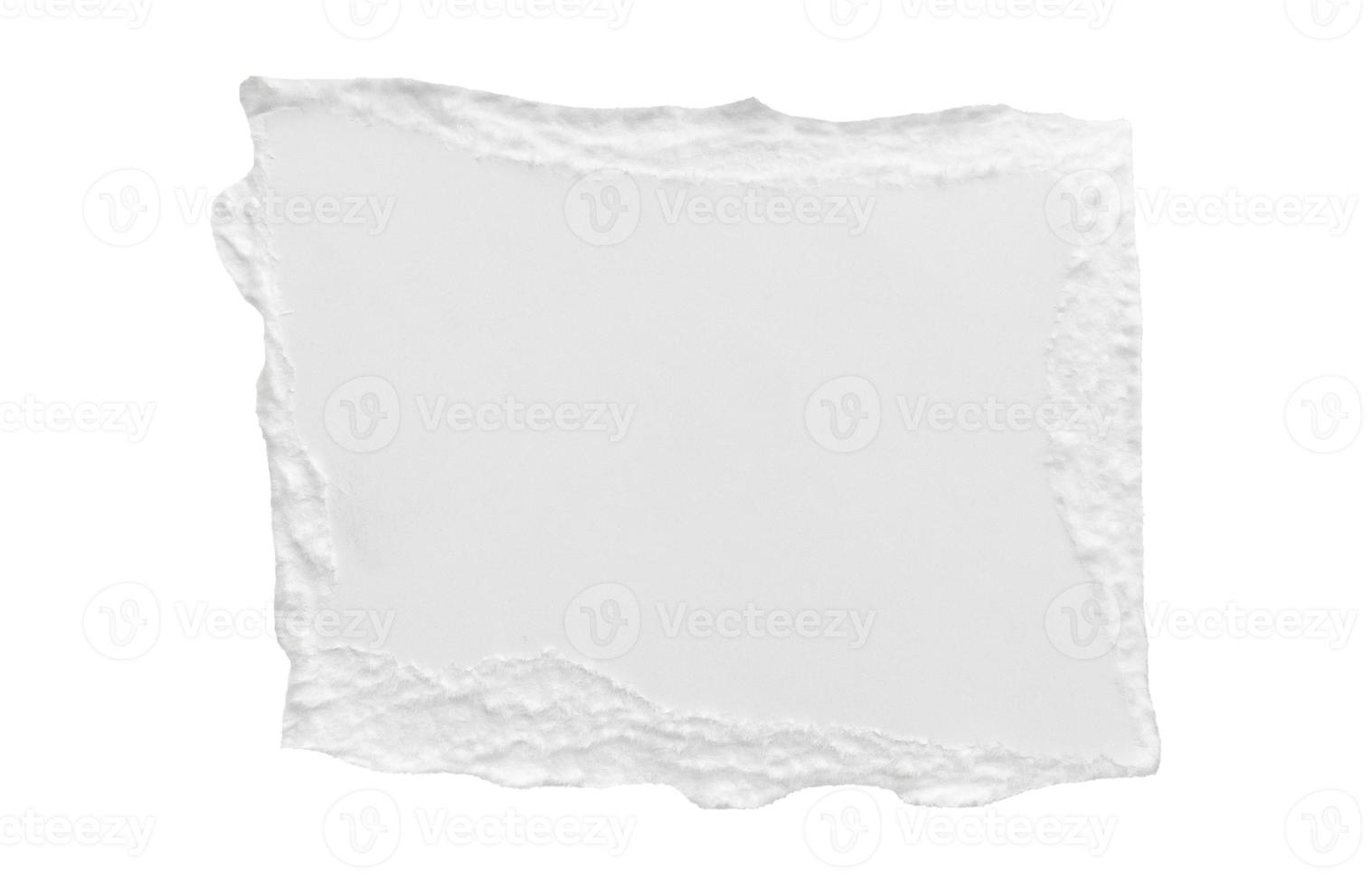 White ripped paper torn edges strips isolated on white background photo