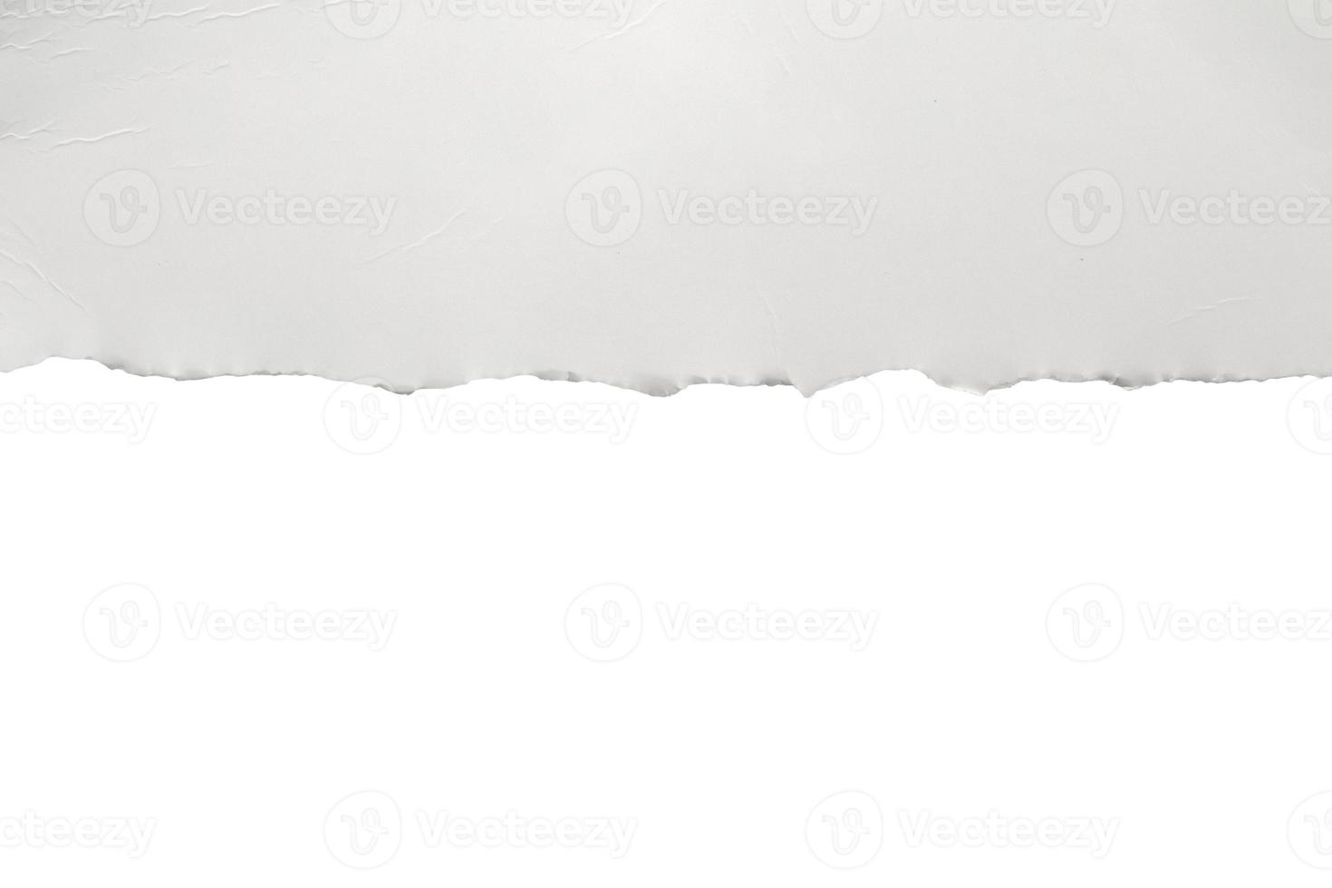 White ripped paper torn edges strips isolated on white background photo
