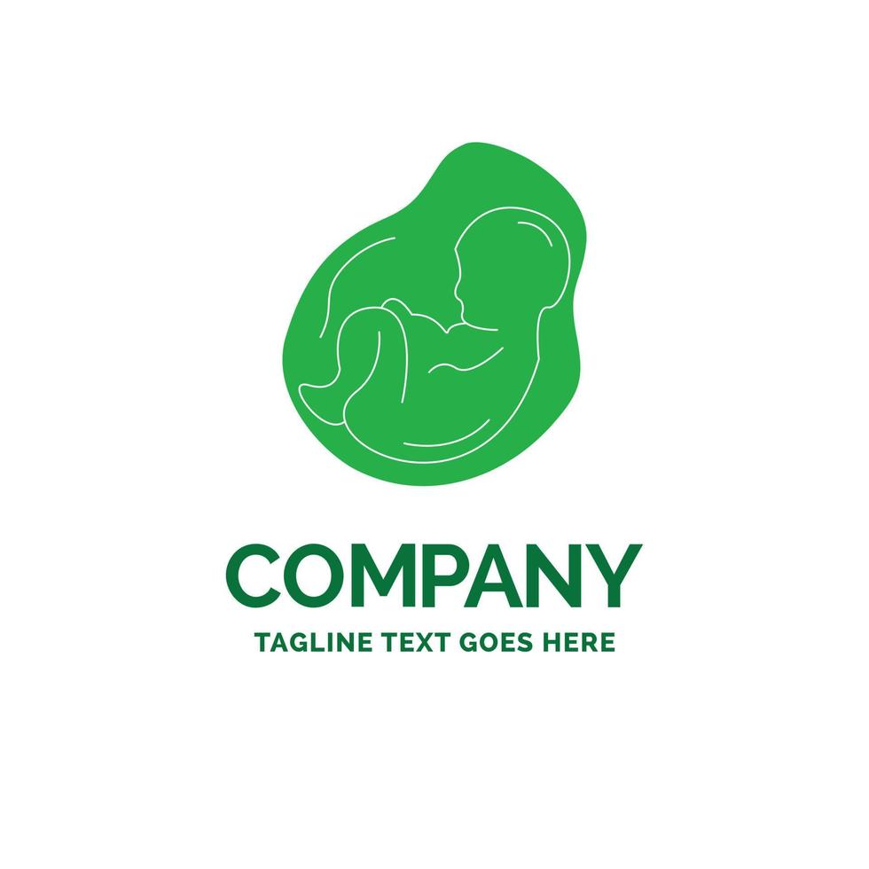 Baby. pregnancy. pregnant. obstetrics. fetus Flat Business Logo template. Creative Green Brand Name Design. vector