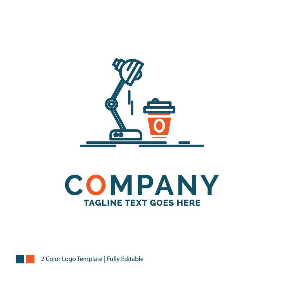 studio. design. coffee. lamp. flash Logo Design. Blue and Orange Brand Name Design. Place for Tagline. Business Logo template. vector