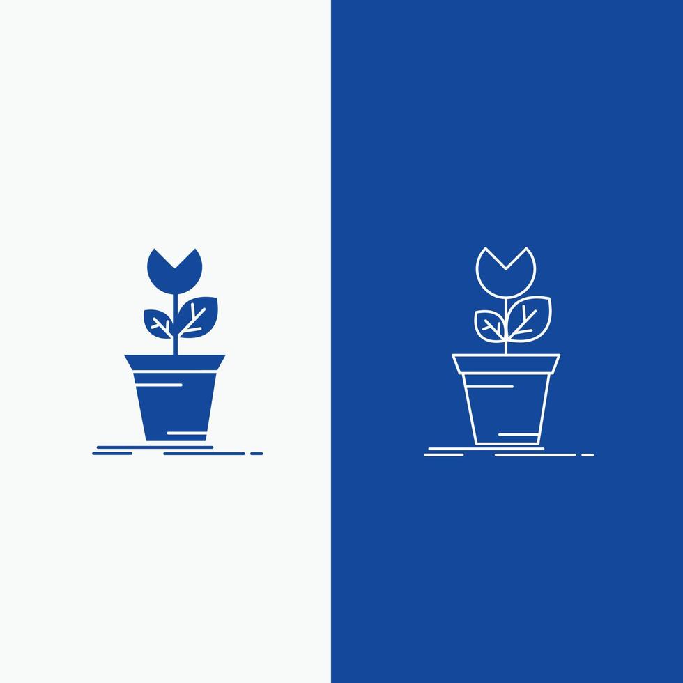 adventure. game. mario. obstacle. plant Line and Glyph web Button in Blue color Vertical Banner for UI and UX. website or mobile application vector