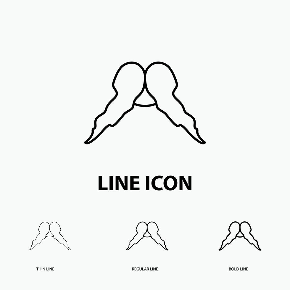 moustache. Hipster. movember. male. men Icon in Thin. Regular and Bold Line Style. Vector illustration