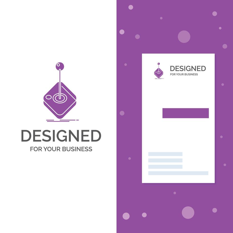 Business Logo for Arcade. game. gaming. joystick. stick. Vertical Purple Business .Visiting Card template. Creative background vector illustration