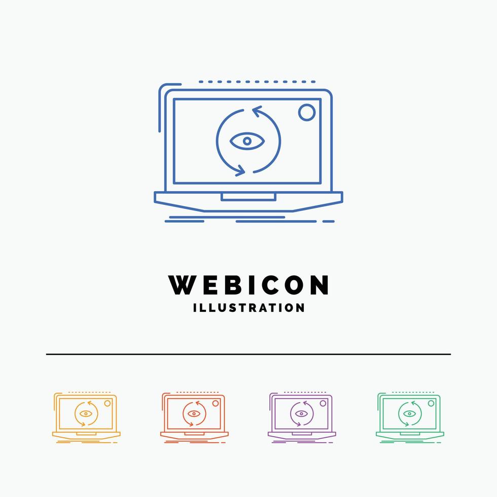 App. application. new. software. update 5 Color Line Web Icon Template isolated on white. Vector illustration