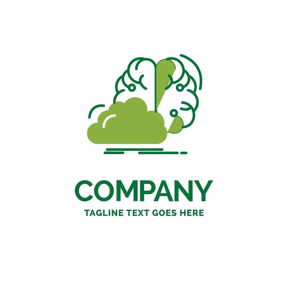 brainstorming. creative. idea. innovation. inspiration Flat Business Logo template. Creative Green Brand Name Design. vector