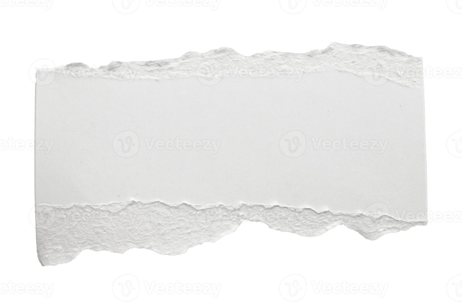 White ripped paper torn edges strips isolated on white background photo